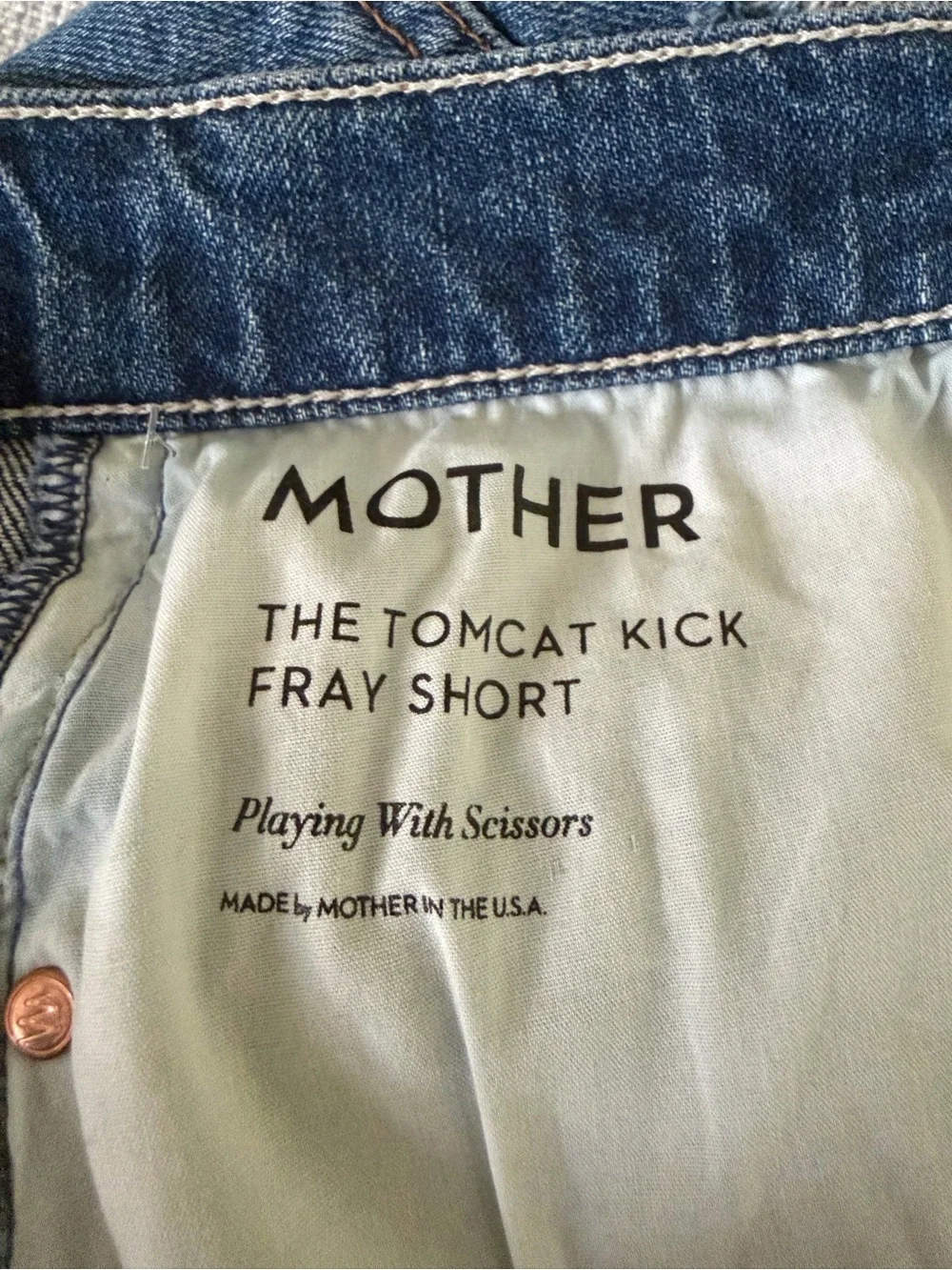 MOTHER Superior the Tomcat Kick Fray Short Playing with Scissors size 27 - Picture 5 of 6